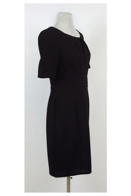 Ellen Tracy - Brown Textured Polyester Sheath Dress Sz 4