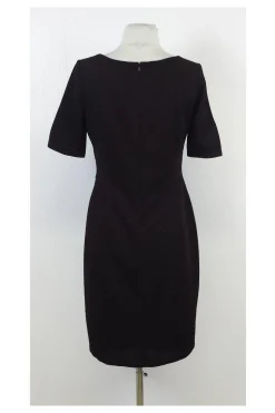 Ellen Tracy - Brown Textured Polyester Sheath Dress Sz 4