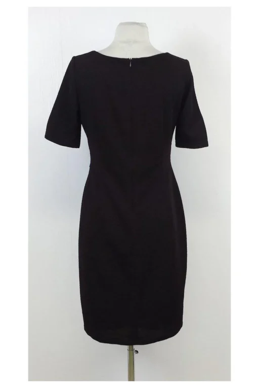 Ellen Tracy - Brown Textured Polyester Sheath Dress Sz 4