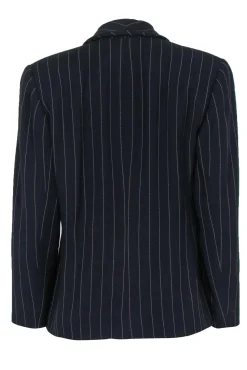 Emanuel Ungaro - Black Double Breasted Blazer w/ Pink Pinstripes Sz 12