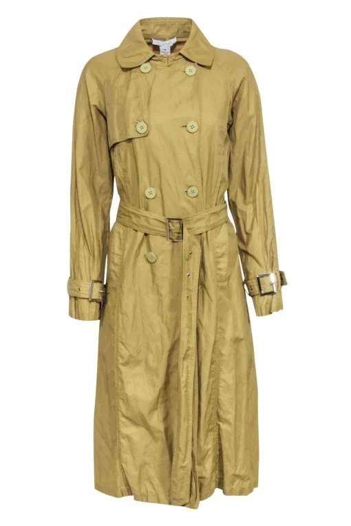 Emanuel Ungaro - Green Lightweight Trench Coat w/ Removable Belt Size 10