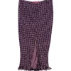 Emanuel Ungaro - Purple & Pink Tweed Front Zip Skirt Sz 6