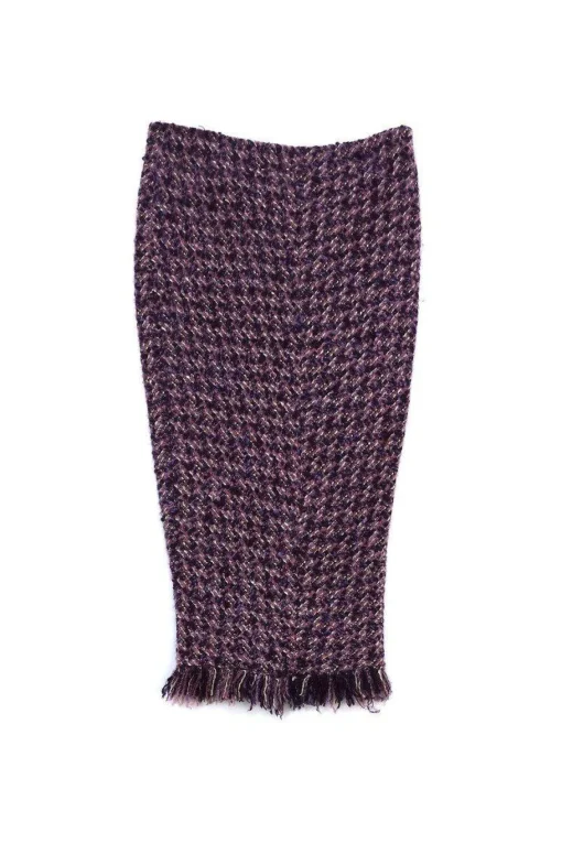 Emanuel Ungaro - Purple & Pink Tweed Front Zip Skirt Sz 6
