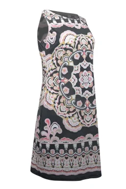 Emilio Pucci - Grey, Pink, & White Print Sleeveless Shift Dress Sz 6