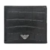 Emporio Armani - Black Croc Embossed Leather Wallet
