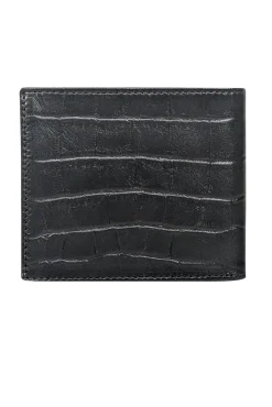 Emporio Armani - Black Croc Embossed Leather Wallet