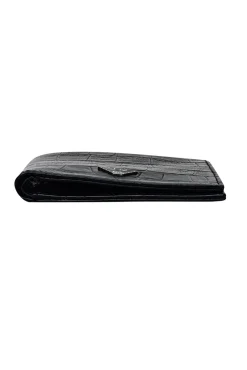 Emporio Armani - Black Croc Embossed Leather Wallet