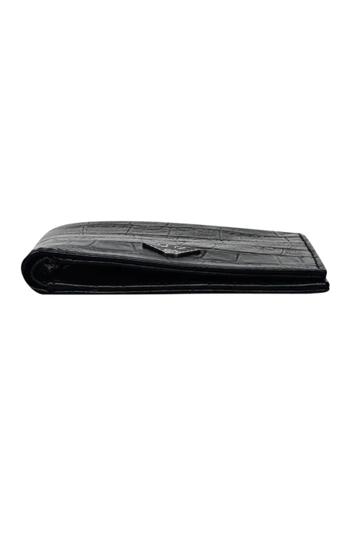 Emporio Armani - Black Croc Embossed Leather Wallet