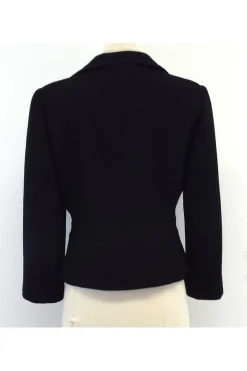 Emporio Armani - Black Wool Jacket w/ Rosettes Sz 10