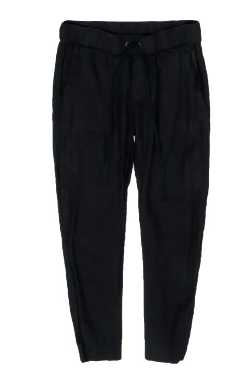 Enza Costa - Black French Linen Drawstring Pants Sz S