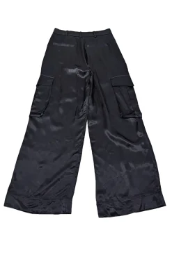 Equipment - Black Satin Cargo Dress Pants Sz 6
