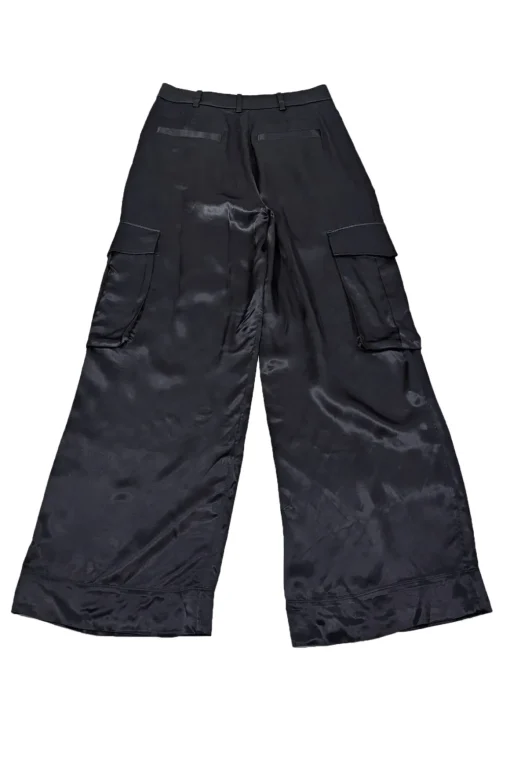 Equipment - Black Satin Cargo Dress Pants Sz 6