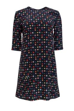 Equipment - Black Shift Dress w/ Floral Print Sz XS