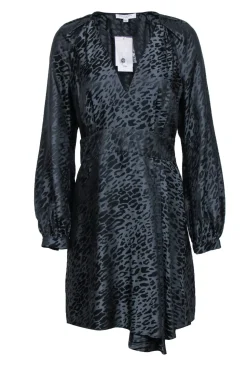 Equipment - Black Silk Blend Leopard Print "Alexandria" Dress Sz 8
