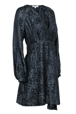 Equipment - Black Silk Blend Leopard Print "Alexandria" Dress Sz 8