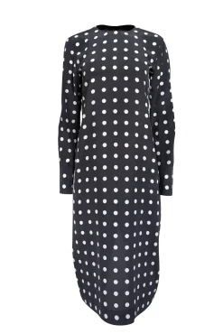 Equipment - Black w/ Cream Polka Dot Print Silk Dress Sz S