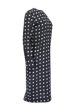 Equipment - Black w/ Cream Polka Dot Print Silk Dress Sz S