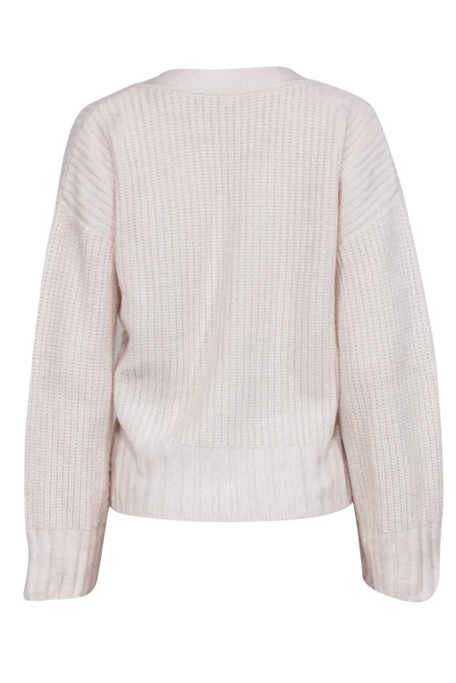 Equipment - Cream Wool & Cashmere Blend V-Neck Sweater Sz M