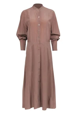 Equipment - Dark Beige Silk Shirtdress Sz 6