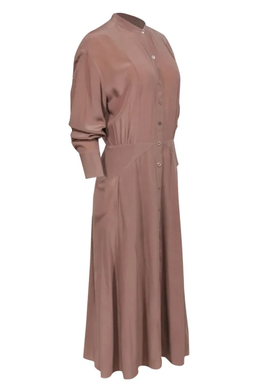 Equipment - Dark Beige Silk Shirtdress Sz 6