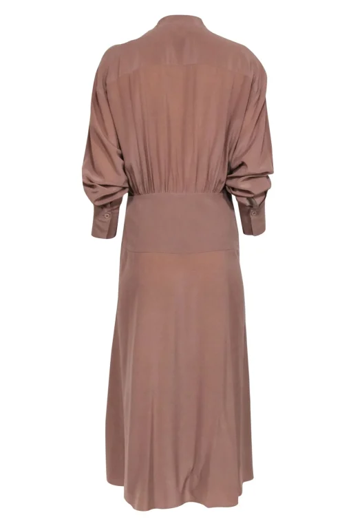 Equipment - Dark Beige Silk Shirtdress Sz 6