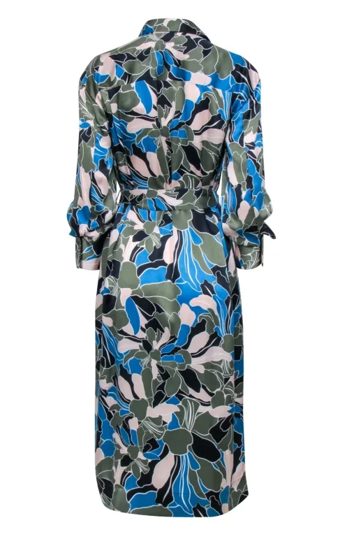 Equipment - Green, Blue, & Blush Print Shirt Dress Sz S