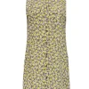 Equipment - Neon Yellow, Grey & White Star Print Button-Up Silk Shift Dress Sz XS