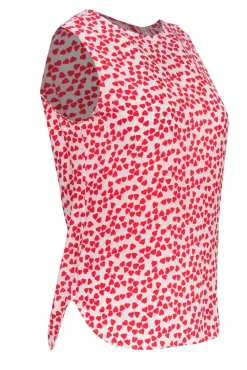 Equipment - White Silk Tank Blouse w/ Red Hearts Sz XS