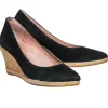 Eric Michael - Black Suede Espadrille Wedges Sz 7