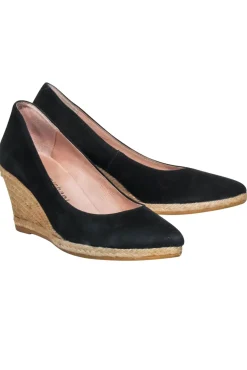 Eric Michael - Black Suede Espadrille Wedges Sz 7