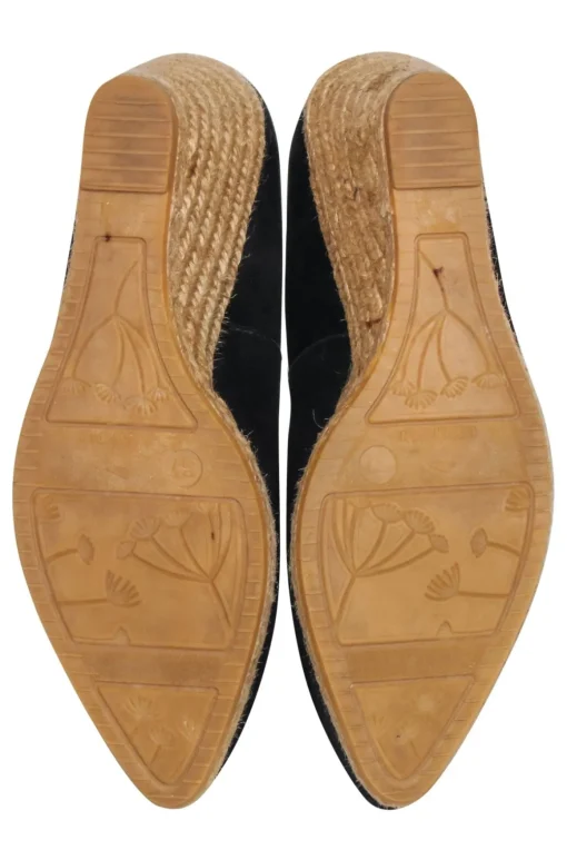 Eric Michael - Black Suede Espadrille Wedges Sz 7