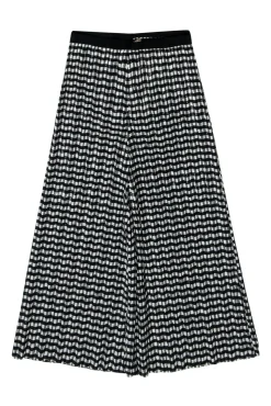 Erika Cavallini - Black & White Gingham Print Pleated Culottes Sz 4