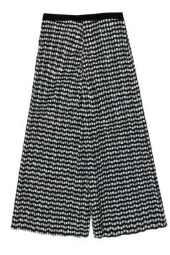 Erika Cavallini - Black & White Gingham Print Pleated Culottes Sz 4