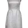 Erin Fetherston - Silver Textured A-Line Dress w/ Back Bows Sz 2