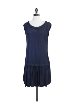 Eryn Brinie - Navy Cap Sleeve Shift Dress Sz S
