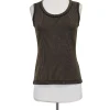 Escada - Black & Tan Striped Knit Tank Sz 2