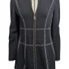 Escada - Black Knit Jacket w/ Cream Trim Detail Sz 8