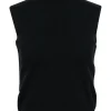 Escada - Black Mock Neck Wool Blend Sleeveless Top Sz 4