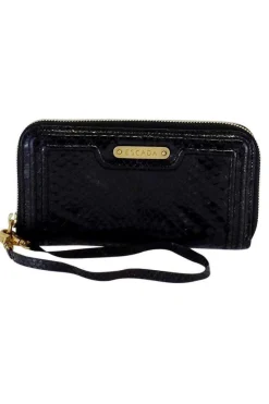 Escada - Black Python Print Leather Wallet