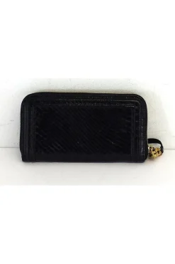 Escada - Black Python Print Leather Wallet