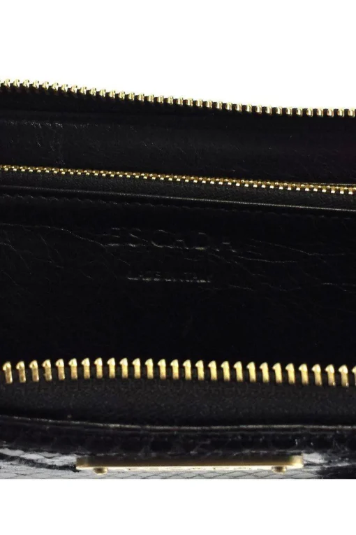 Escada - Black Python Print Leather Wallet