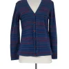 Escada - Blue & Red Beaded Cardigan Sz 8