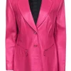 Escada - Hot Pink Leather Blazer Sz 12 Blazer