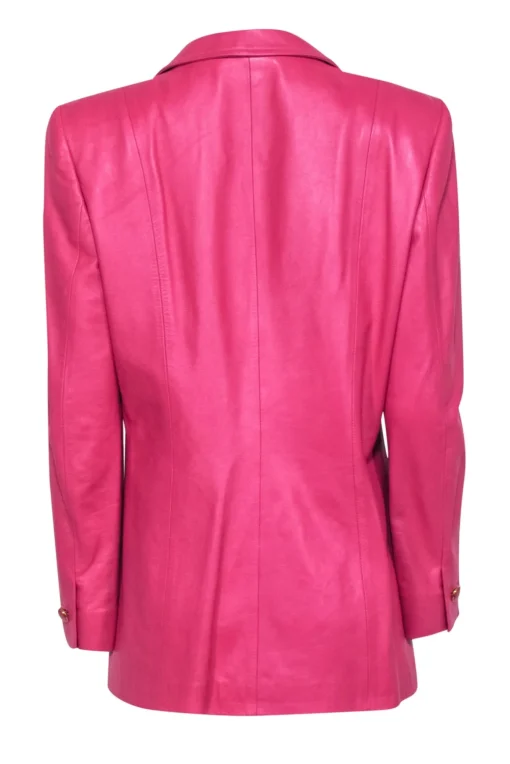 Escada - Hot Pink Leather Blazer Sz 12 Blazer