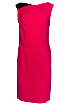 Escada - Hot Pink Sheath Dress w/ Black Accent Sz 4