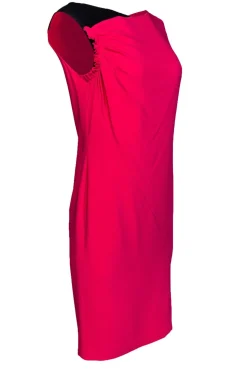 Escada - Hot Pink Sheath Dress w/ Black Accent Sz 4