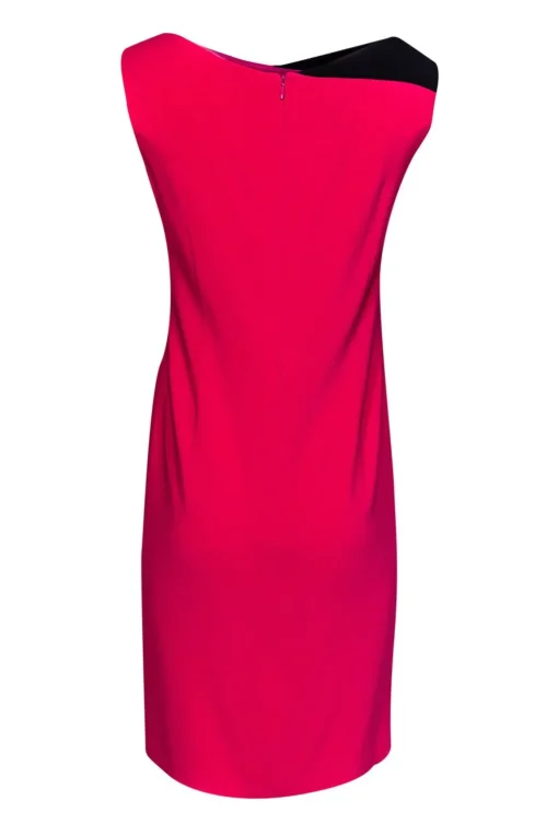 Escada - Hot Pink Sheath Dress w/ Black Accent Sz 4