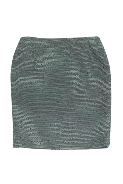 Escada - Mint & Grey Tweed Skirt Sz 10