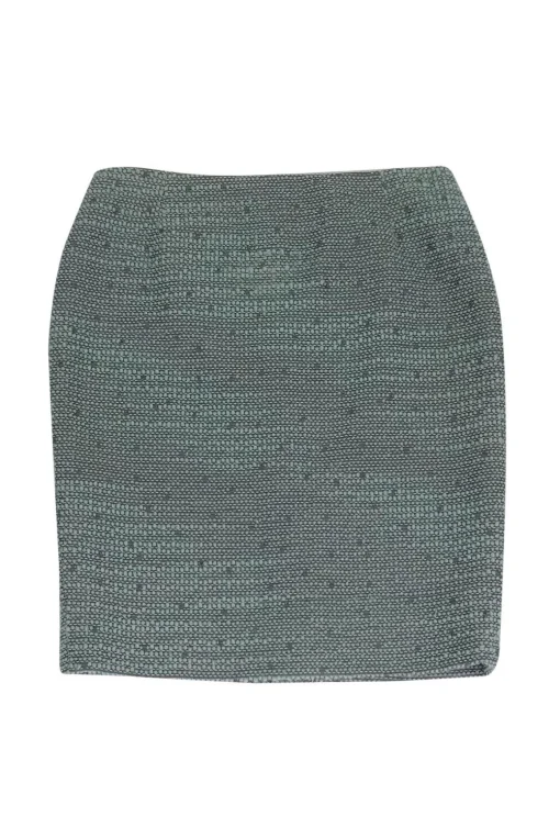 Escada - Mint & Grey Tweed Skirt Sz 10
