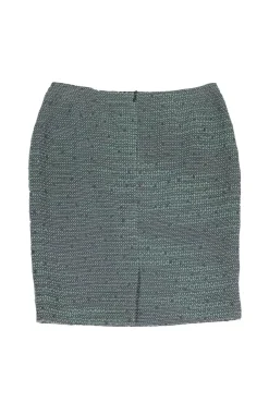 Escada - Mint & Grey Tweed Skirt Sz 10
